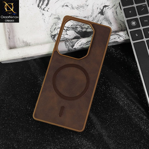 Infinix Note 50 4G Cover - Brown -  New Premium Matte Soft Leather Feel Case With Soft Borders and MagSafe Design