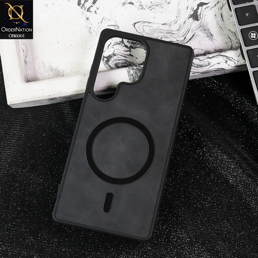 Samsung Galaxy S25 Ultra Cover - Black -  New Premium Matte Soft Leather Feel Case With Soft Borders and MagSafe Design