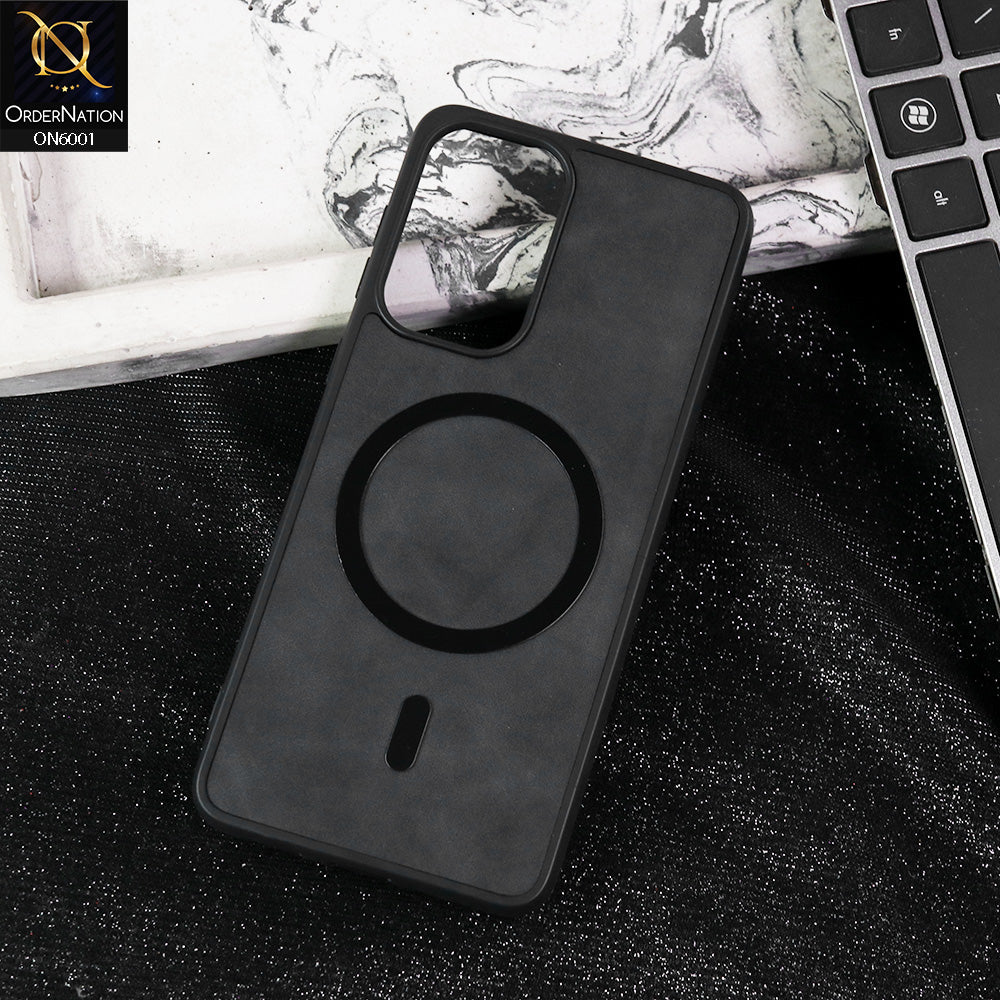 Samsung Galaxy A33 5G Cover - Black -  New Premium Matte Soft Leather Feel Case With Soft Borders and MagSafe Design