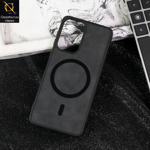 Samsung Galaxy A33 5G Cover - Black -  New Premium Matte Soft Leather Feel Case With Soft Borders and MagSafe Design