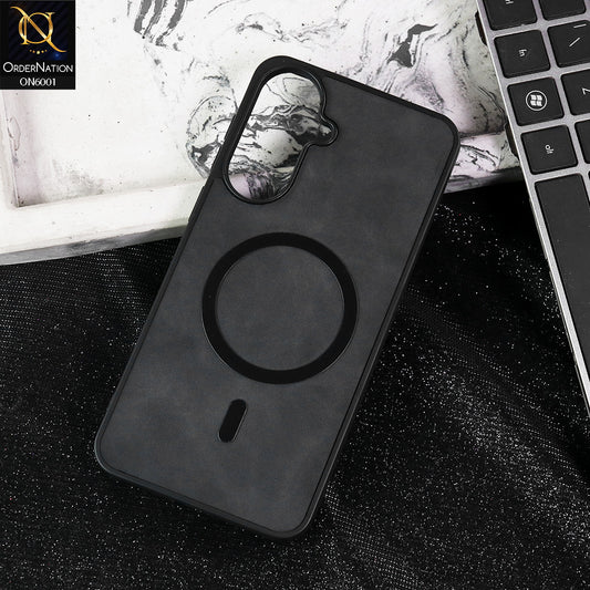 Samsung Galaxy A55 Cover - Black -  New Premium Matte Soft Leather Feel Case With Soft Borders and MagSafe Design