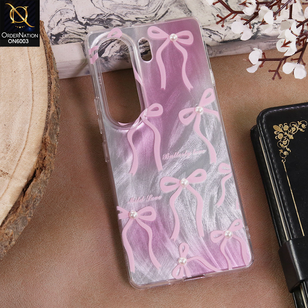 Tecno Camon 40 Pro 5G - Pink - New Luxury Coquette Phone Case Lavender Marble & Pearl Bows