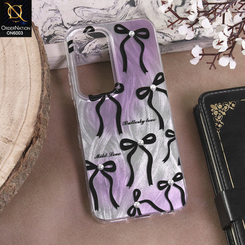 Infinix Hot 60i 4G - Black - New Luxury Coquette Phone Case Lavender Marble & Pearl Bows