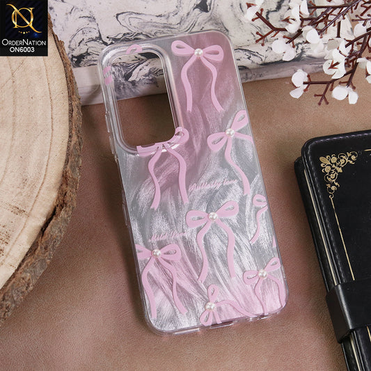 Infinix Hot 60 - Pink - New Luxury Coquette Phone Case Lavender Marble & Pearl Bows