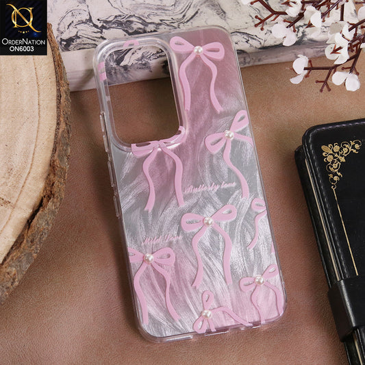 Infinix Hot 60 Pro - Pink - New Luxury Coquette Phone Case Lavender Marble & Pearl Bows