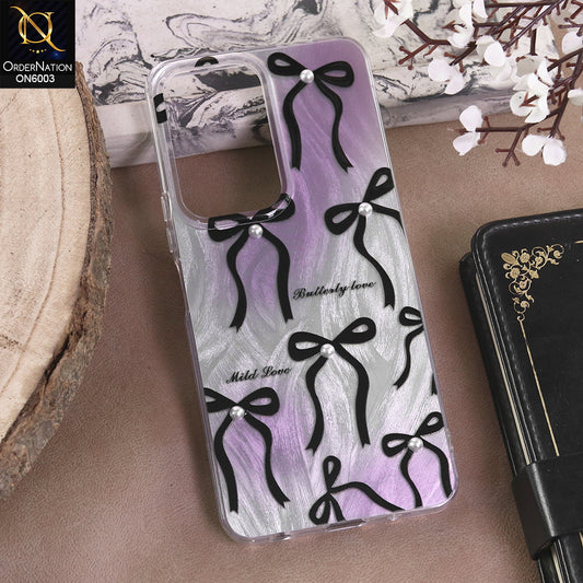 Infinix Hot 60 Pro Plus - Black - New Luxury Coquette Phone Case Lavender Marble & Pearl Bows