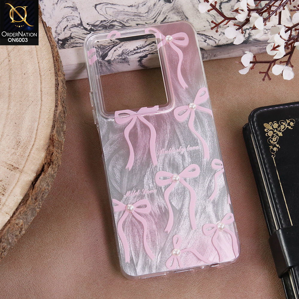 Infinix Note 30 - Pink - New Luxury Coquette Phone Case Lavender Marble & Pearl Bows