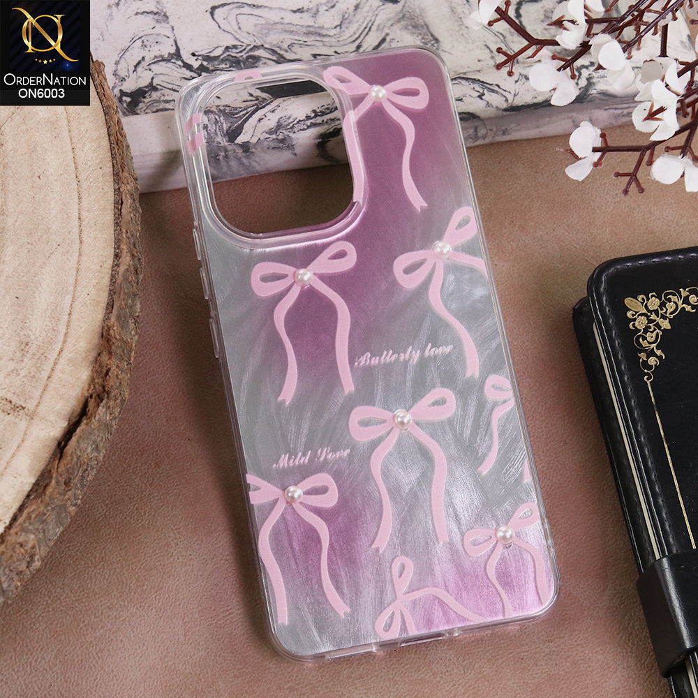 Oppo F31 - Pink - New Luxury Coquette Phone Case Lavender Marble & Pearl Bows