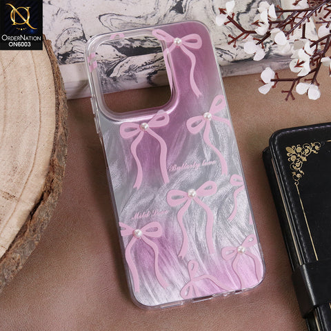 Oppo A6 - Pink - New Luxury Coquette Phone Case Lavender Marble & Pearl Bows