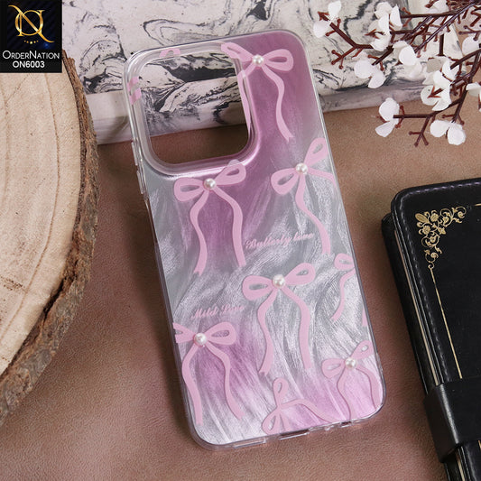 Xiaomi Poco C85 4G - Pink - New Luxury Coquette Phone Case Lavender Marble & Pearl Bows