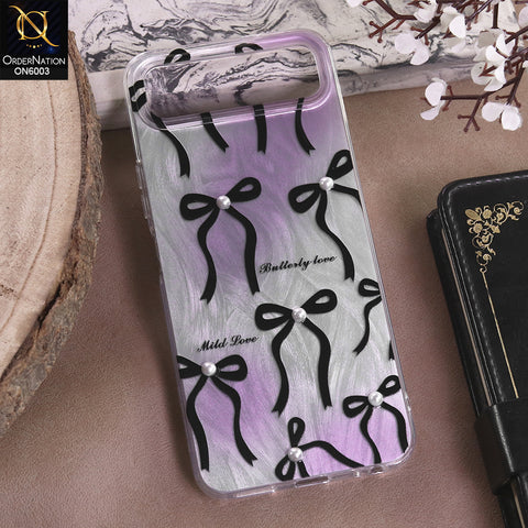 Infinix Smart 10 Plus - Black - New Luxury Coquette Phone Case Lavender Marble & Pearl Bows