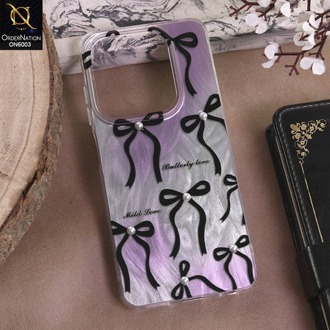 Infinix Smart 8 - Black - New Luxury Coquette Phone Case Lavender Marble & Pearl Bows