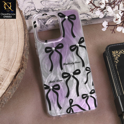 Tecno Spark Go 3 - Black - New Luxury Coquette Phone Case Lavender Marble & Pearl Bows