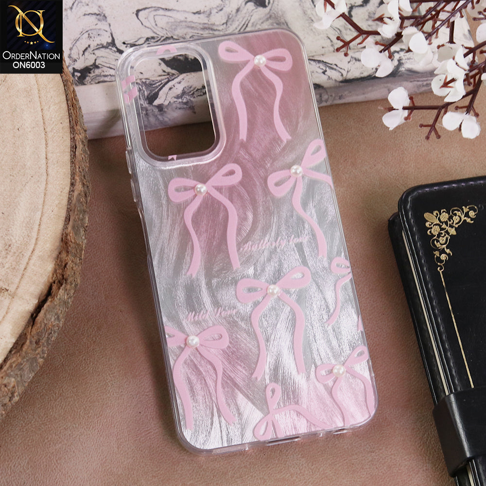 Vivo Y03 - Pink - New Luxury Coquette Phone Case Lavender Marble & Pearl Bows