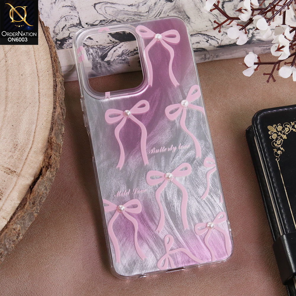 Vivo Y21 5G - Pink - New Luxury Coquette Phone Case Lavender Marble & Pearl Bows