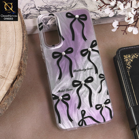 Vivo Y12a - Black - New Luxury Coquette Phone Case Lavender Marble & Pearl Bows
