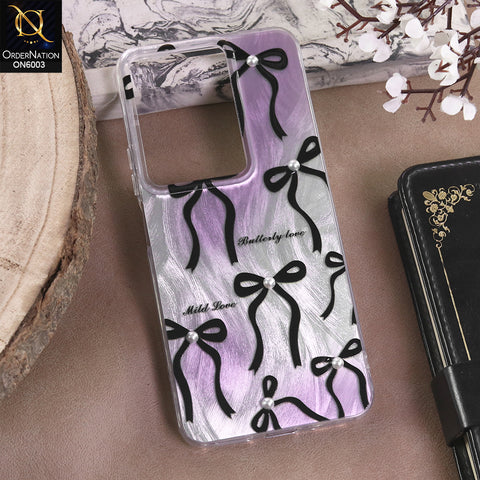 Vivo Y300t / Vivo T4x - Black - New Luxury Coquette Phone Case Lavender Marble & Pearl Bows