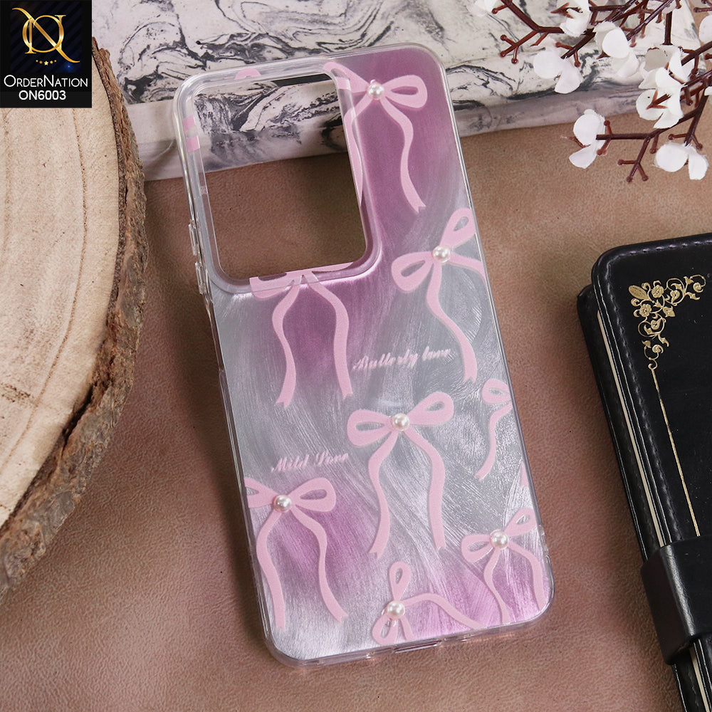 Vivo Y29 4G - Pink - New Luxury Coquette Phone Case Lavender Marble & Pearl Bows