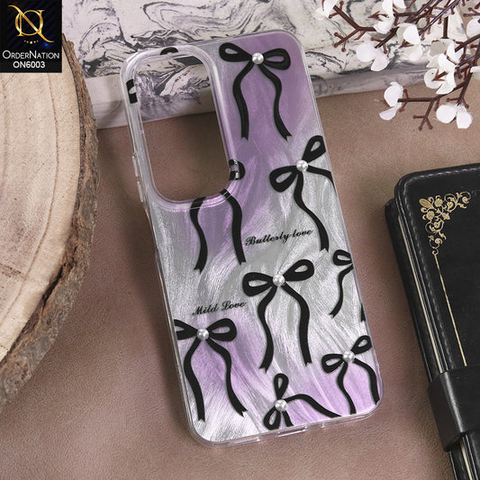 Vivo Y31 5G - Black - New Luxury Coquette Phone Case Lavender Marble & Pearl Bows