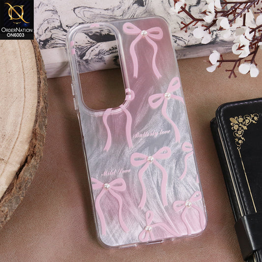 Vivo Y400 4G - Pink - New Luxury Coquette Phone Case Lavender Marble & Pearl Bows