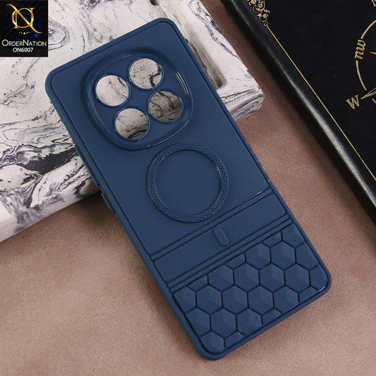 Xiaomi Redmi Note 15 Cover  - Blue - Textured Grip Design with Built-in Ring puffer down magsafe styled Case