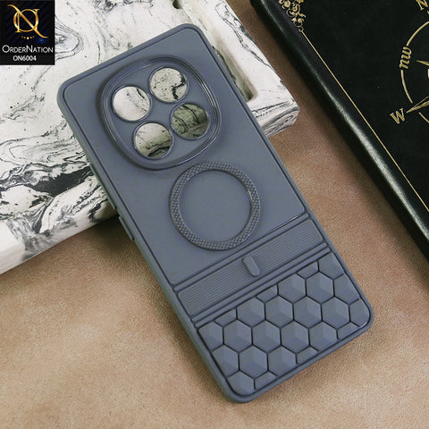 Xiaomi Redmi Note 15 Cover  - Grey - Textured Grip Design with Built-in Ring puffer down magsafe styled Case