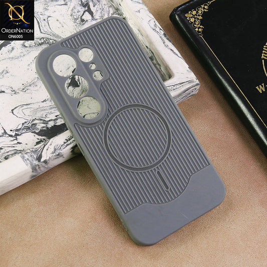 Tecno Camon 50 4G Cover  - Grey - Premium 3D Line Textured Silicone Back Cover with Shockproof Camera Protection
