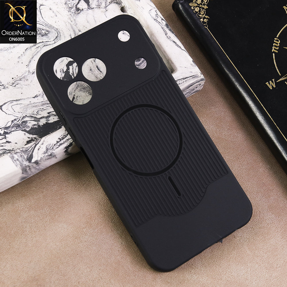 Tecno Spark 50 4G Cover  - Black - Premium 3D Line Textured Silicone Back Cover with Shockproof Camera Protection