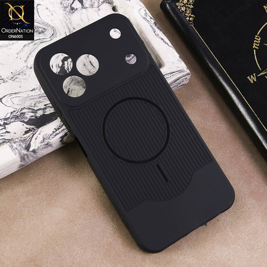Tecno Spark 50 4G Cover  - Black - Premium 3D Line Textured Silicone Back Cover with Shockproof Camera Protection