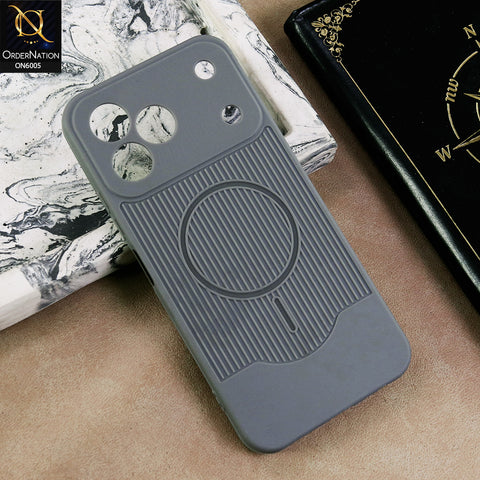 Tecno Spark 50 4G Cover  - Grey - Premium 3D Line Textured Silicone Back Cover with Shockproof Camera Protection