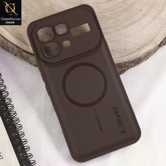 Infinix Note 60 Pro Cover - Brown - Matte Frosted Armor Case with Camera Protection – X-Level (Slim & Shockproof)