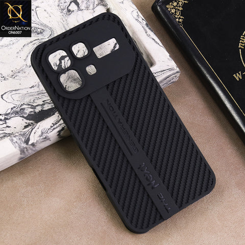 Infinix Note 60 Pro Cover  - Black - Premium Zigzag Design Soft Silicone Anti-Shock Protective Cover