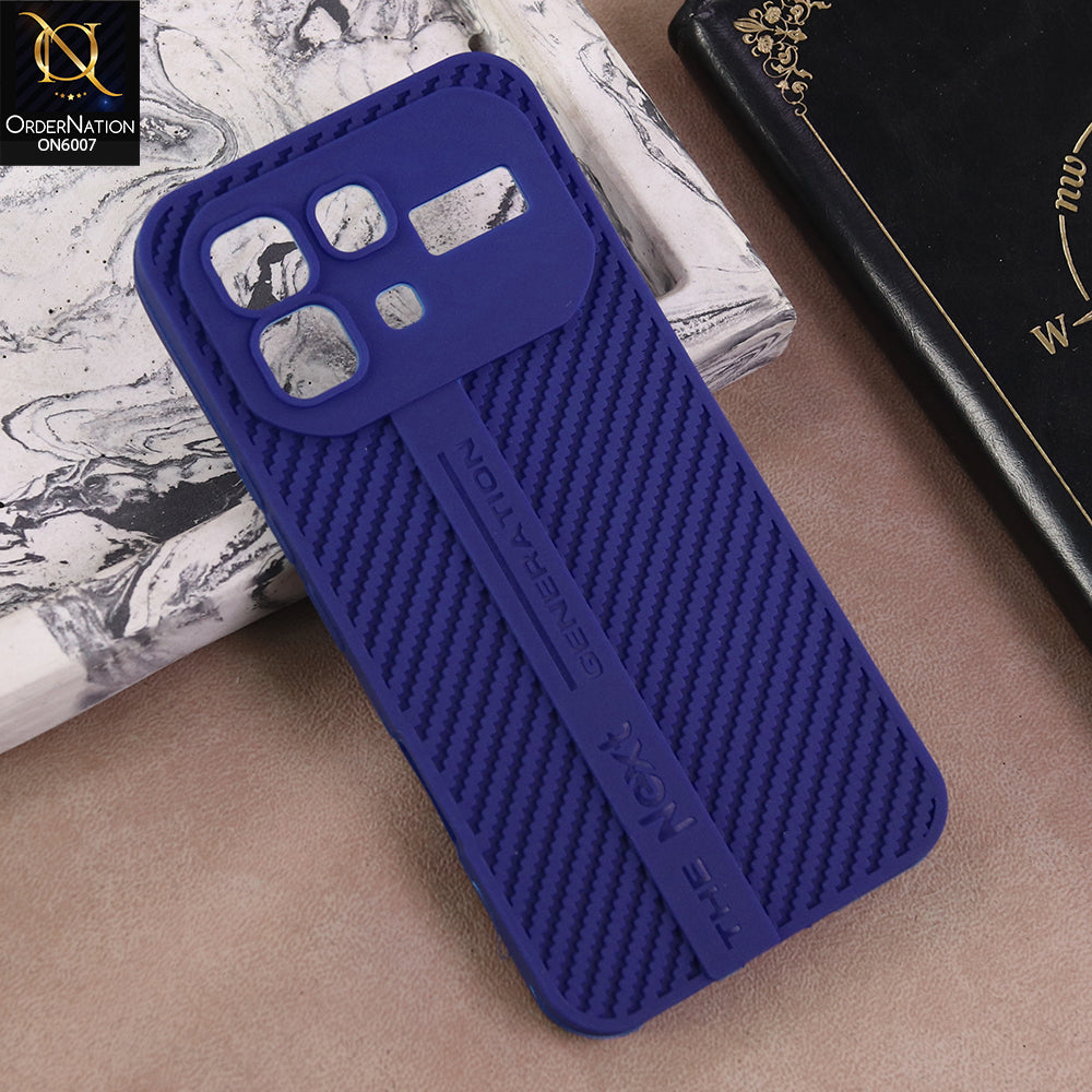 Infinix Note 60 Cover  - Blue - Premium Zigzag Design Soft Silicone Anti-Shock Protective Cover