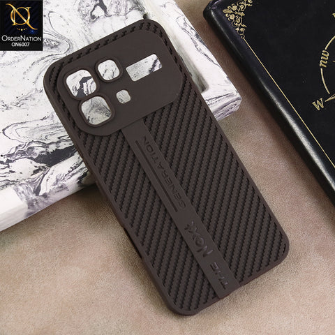 Infinix Note 60 Pro Cover  - Brown - Premium Zigzag Design Soft Silicone Anti-Shock Protective Cover