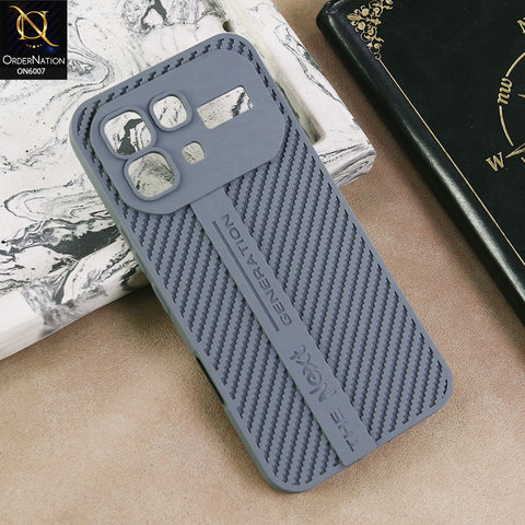 Infinix Note 60 Cover  - Grey - Premium Zigzag Design Soft Silicone Anti-Shock Protective Cover