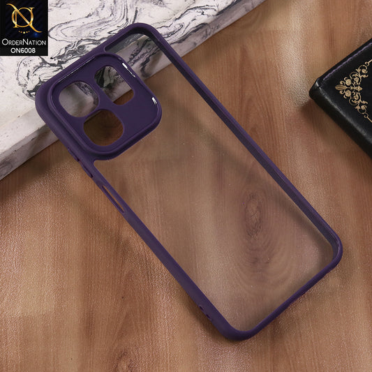 Infinix Hot 50i - Purple  -  New Shockproof PC Hard Shell Transculant Flexibel Bumper Phone Case