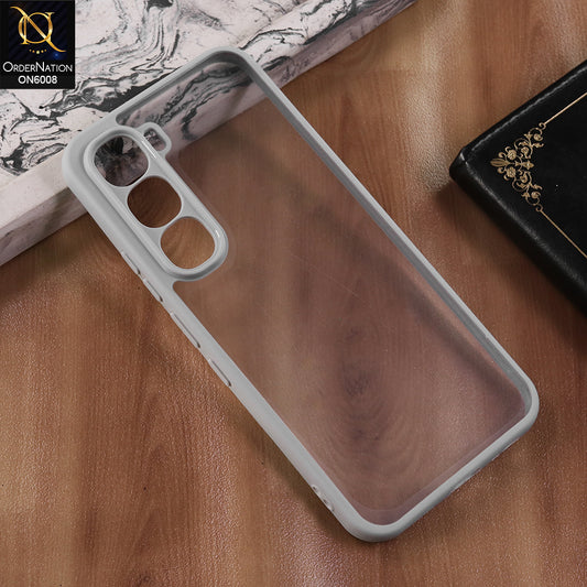 Infinix Hot 60i 4G - Gary  -  New Shockproof PC Hard Shell Transculant Flexibel Bumper Phone Case