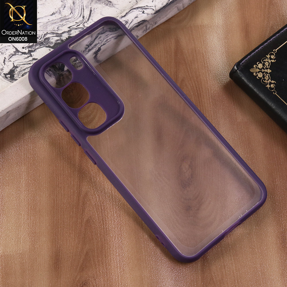 Infinix Hot 60 Pro Plus - Purple  -  New Shockproof PC Hard Shell Transculant Flexibel Bumper Phone Case