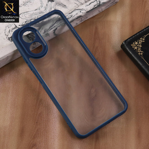 Oppo A18 - Blue  -  New Shockproof PC Hard Shell Transculant Flexibel Bumper Phone Case