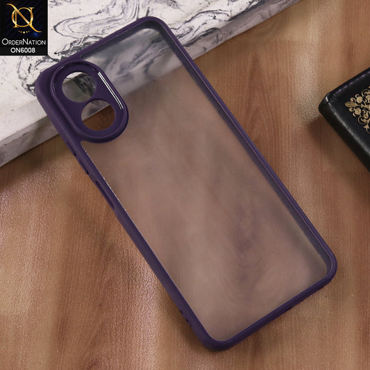 Oppo A18 - Purple  -  New Shockproof PC Hard Shell Transculant Flexibel Bumper Phone Case