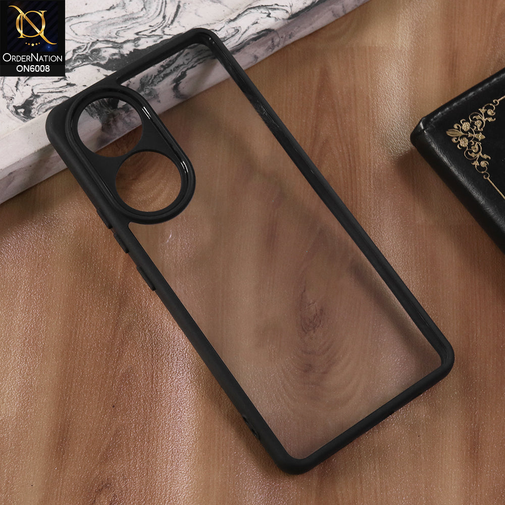 Oppo A58 4G - Black  -  New Shockproof PC Hard Shell Transculant Flexibel Bumper Phone Case
