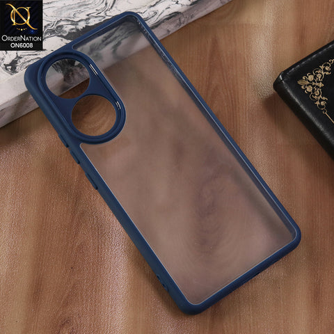 Oppo A58 4G - Blue  -  New Shockproof PC Hard Shell Transculant Flexibel Bumper Phone Case
