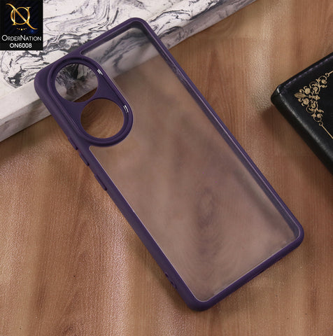 Oppo A58 4G - Purple  -  New Shockproof PC Hard Shell Transculant Flexibel Bumper Phone Case