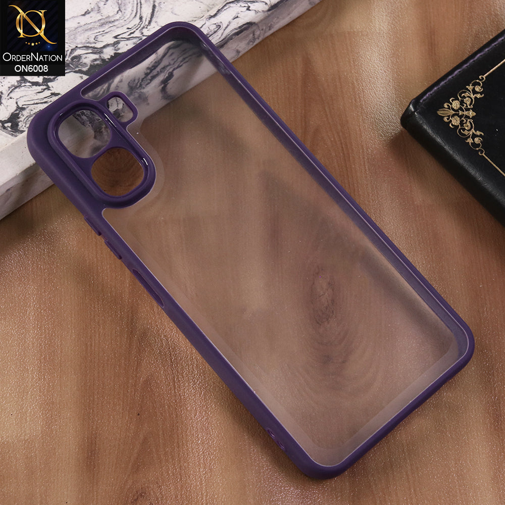 Oppo A6 4G - Purple  -  New Shockproof PC Hard Shell Transculant Flexibel Bumper Phone Case