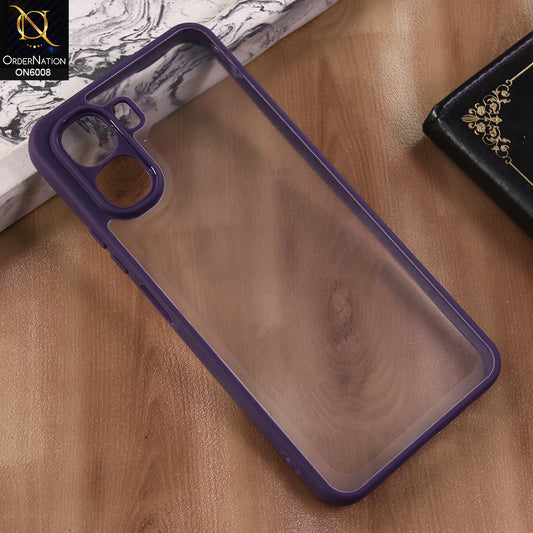 Oppo A6 4G - Purple  -  New Shockproof PC Hard Shell Transculant Flexibel Bumper Phone Case