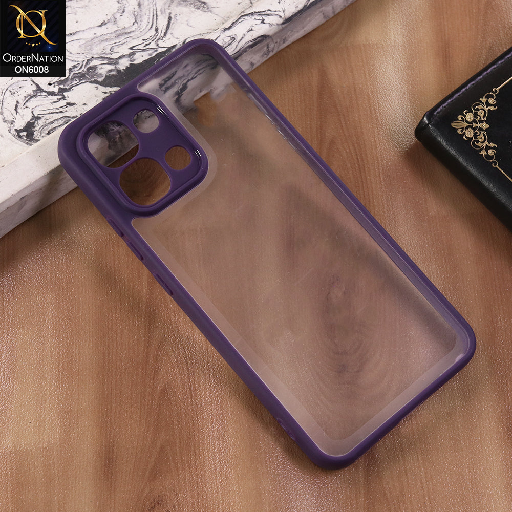 Oppo A6 Pro 4G - Purple  -  New Shockproof PC Hard Shell Transculant Flexibel Bumper Phone Case