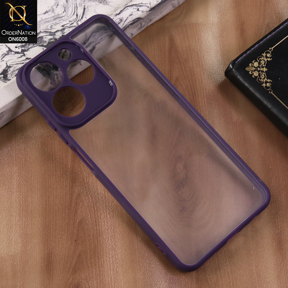 Realme C61 - Purple  -  New Shockproof PC Hard Shell Transculant Flexibel Bumper Phone Case