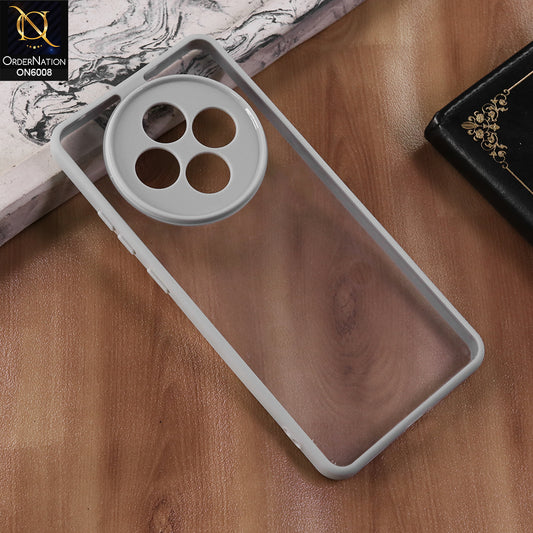 Oppo Reno 12F - Gary  -  New Shockproof PC Hard Shell Transculant Flexibel Bumper Phone Case