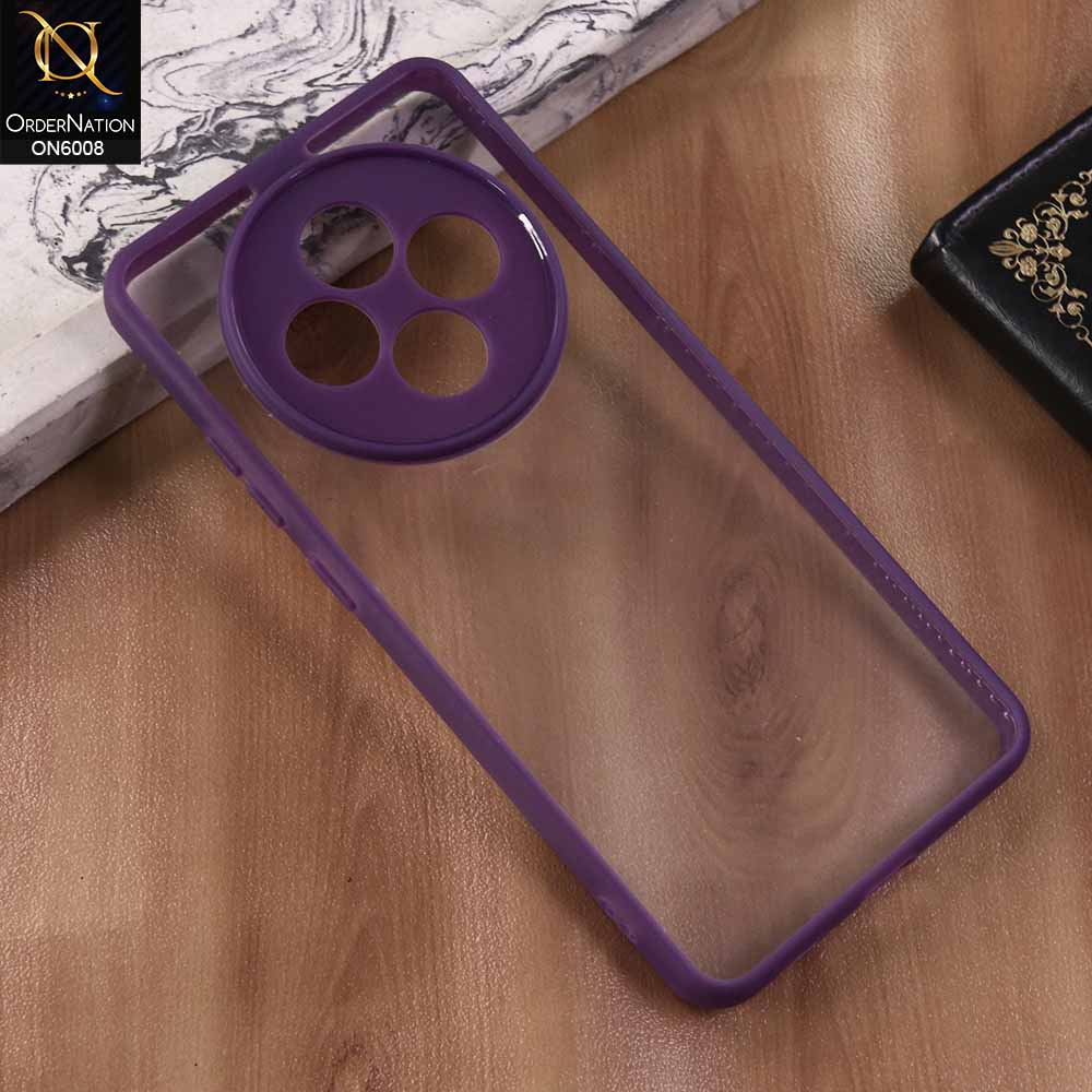 Oppo Reno 12F 4G - Purple  -  New Shockproof PC Hard Shell Transculant Flexibel Bumper Phone Case