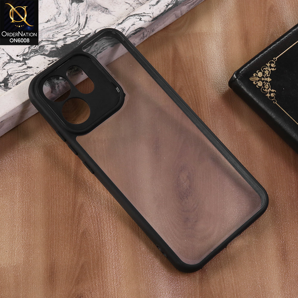 Oppo Reno 14F - Black  -  New Shockproof PC Hard Shell Transculant Flexibel Bumper Phone Case